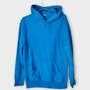 J Crew Mens Hoodie Sz Small Sweatshirt Blue Oversized Heavy Weight Cotton Pullov